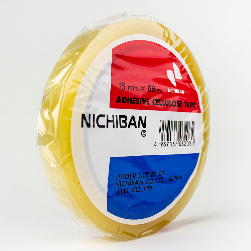 Tape cellulose klar 15mmx66m kerne Ø75mm 10 Rul/pk