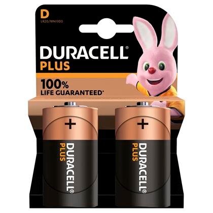 Batteri Duracell Plus Power D 2stk/pak