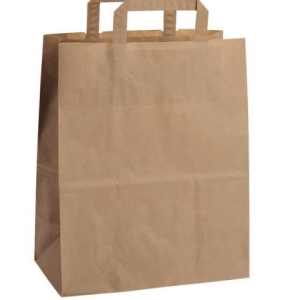 Papirpose 6l brun med hank Str: 180x107x232 mm - 500 stk/krt
