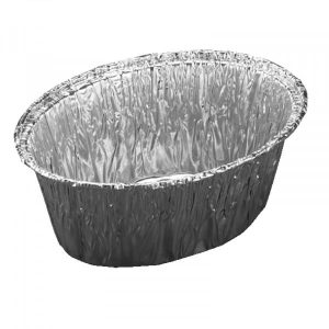 Alubakke, 260 ml, oval, sølv - 900 stk/krt