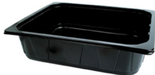 TRAY, 1/2GN, PP, BK, 1-COMP, 325X265X60mm 4000 ml