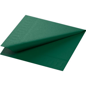 NAPKINS 3-PLY 24X24CM DARK GREEN 250x8/krt