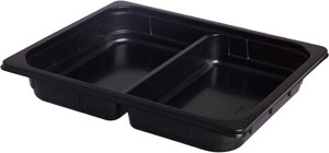 TRAY 1/2GN PP BK 2-COMP 325X265X50 100x1/krt