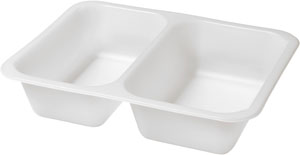 TRAY CATER BIO WH 2-COMP 227X178X50 216x1/krt