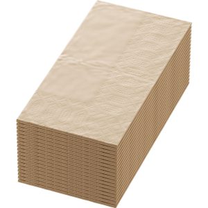 Tissue serviet, 33x33 cm, Natural Brown, 3-lags, 1/8 fold