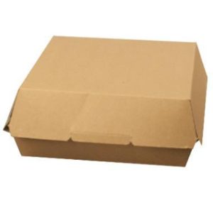 Burger/Sandwich-boks 190x190x80 mm XL Brun/Hvid - 125stk/krt