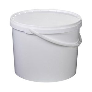 Spand, hvid, PP, 10L, Ø289x225mm, m/plasthank