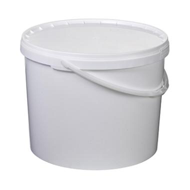 Spand, hvid, PP, 10L, Ø289x225mm, m/plasthank