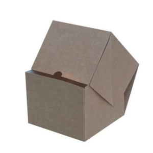 Burgerboks 135x135x105 mm Kraft brun, Q-lock 4 punkts