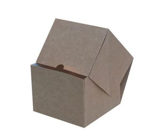 Burgerboks 135x135x105 mm Kraft brun, Q-lock 4 punkts