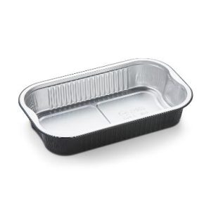 Foliebakke Ready2Cook rekt sort/sølv alu 940ml 234x138x43mm m/håndtag 4x160 stk/krt