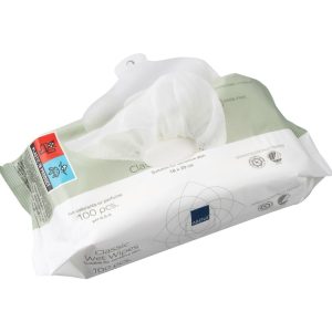 Vådserviet, Z-fold, 18x20cm, hvid, Renrumsproduceret, uden farve og parfume, 24 pk/krt