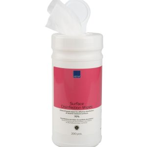 Overfladedesinfektion servietter, 20x20cm, 70% ethanol, dispenserbox med 200 servietter, 6 Stk/krt