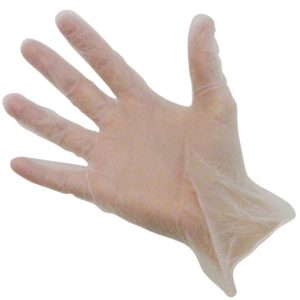 Vinylhandskar Puderfria L Transparent