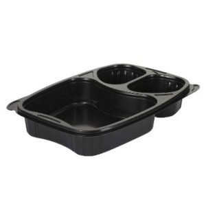 Bakke Bistro 3-rum 254x174x42 mm PP Sort 300stk/krt