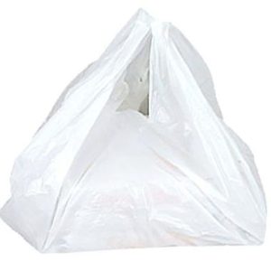 Bærepose, 390/180x580 mm, 30 my på blok m/hul til pizza HDPE Hvid