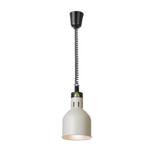 Stig-og-fald-varmelampe, cylindrisk, hvid, 230V, 250W