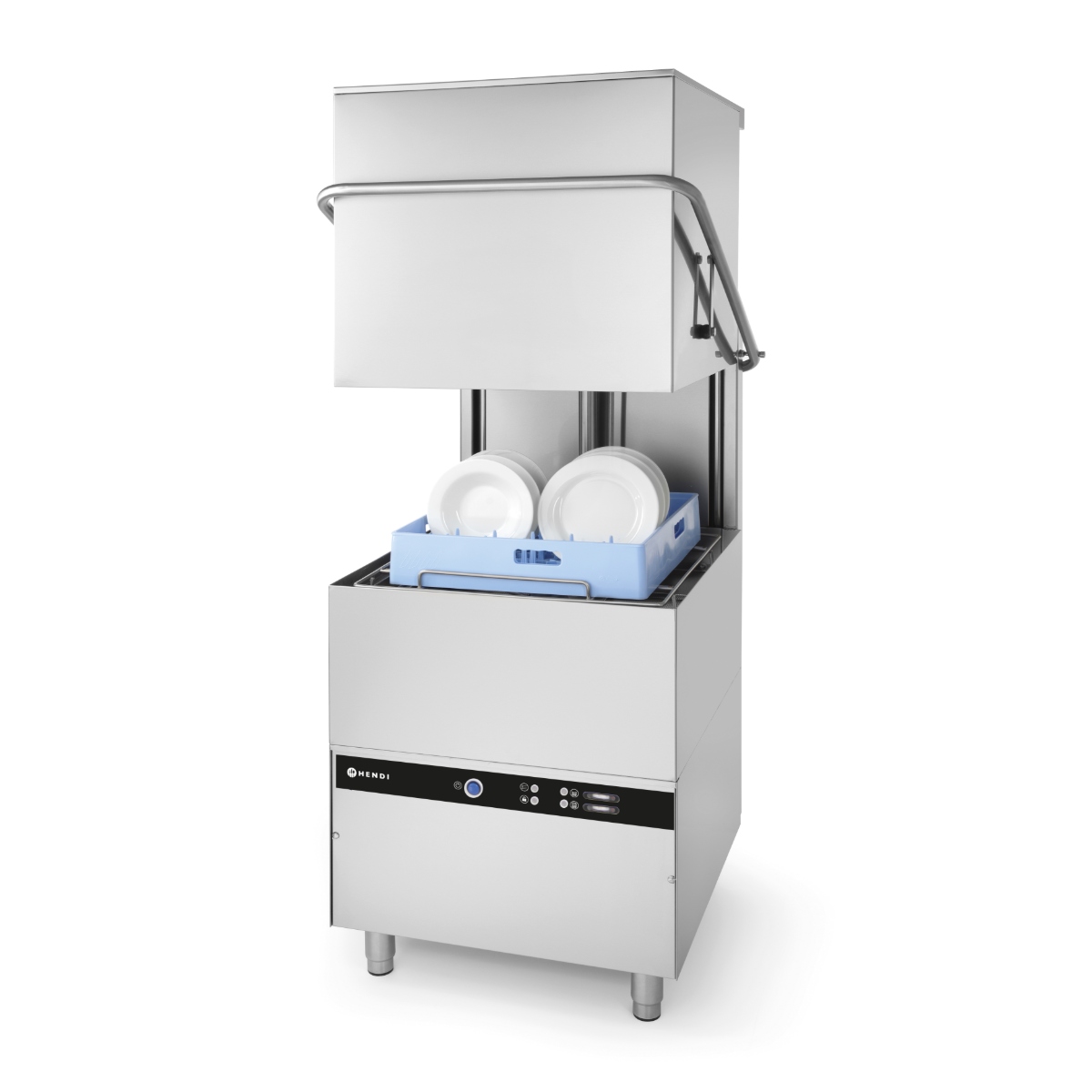 Diskmaskin med huv, 50x50, elektromekanisk styrning, diskmedelspump, 400V, 8600W