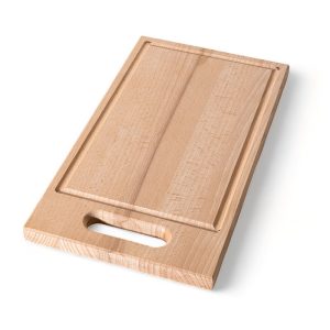 Bräda i bok med handtag och spår, oljad – 400x300x21mm