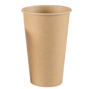 Kaffebæger, 16oz, 473ml, natur, Ø90/58x137mm, brun ubleget PE