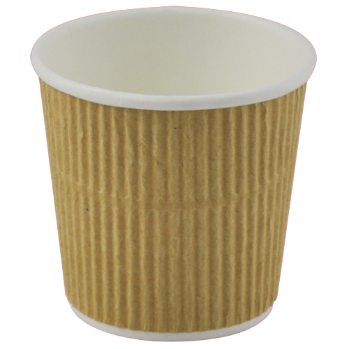 Kaffebæger, Ripple wall, 4oz 118ml Ø62/48x60mm brun