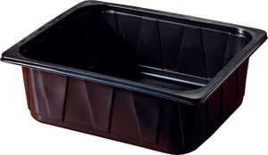 TRAY, 1/2GN, PP, BK, 1-COMP, 325X265X100
