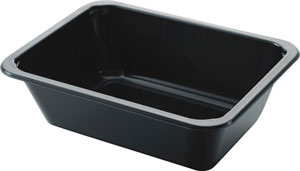 TRAY, SMALL, CPET, BK, 1-COMP, 171X127X50
