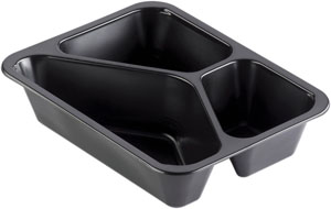 Caterline-forme 227 x 178 x 50 mm Sort 3-Rum