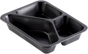 Caterline-forme 227 x 178 x 40 mm Sort 3-Rum