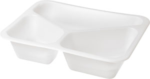 TRAY CATER BIO WH 3-COMP 227X178X50