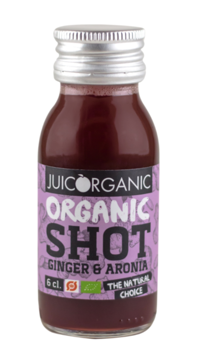JuicOrganic Øko Ingefær & Aronia Shot 0,06 l x 24 stk.