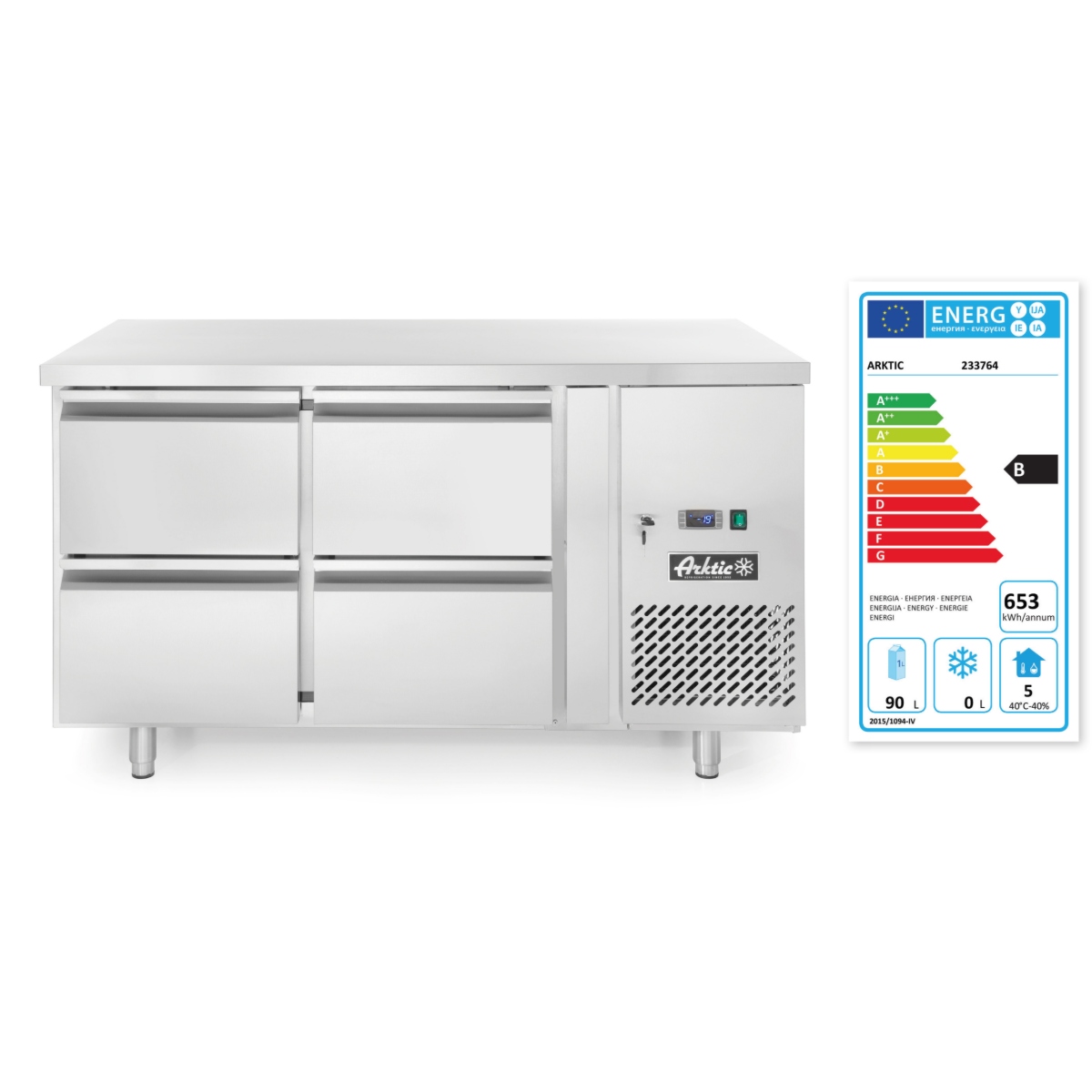 Kølebord, 4 skuffer, 280L, 230V, 250W - Billede 2
