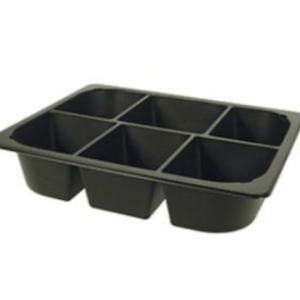 Plastbakke, 1/2GN, 6-rums, sort