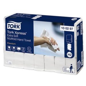 Håndklædeark Tork Xpress Premium H2 Ekstra soft Multifold 2-lag 21.2x34 cm Hvid