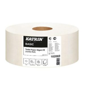 Toiletpapir, Jumbo, Katrin, 1-lags, Ø23.5 cm, 435 m, uperforeret - 6rl/krt