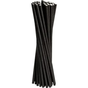 Papirsugerør sort 25cm Ø8mm
