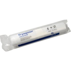 Frysepose med skrivefelt, 6 l, klar, LDPE/virgin, 25x50cm
