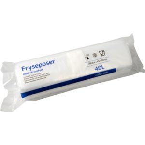 Frysepose, med skrivefelt 40 l, klar, LDPE/virgin, 45x85cm