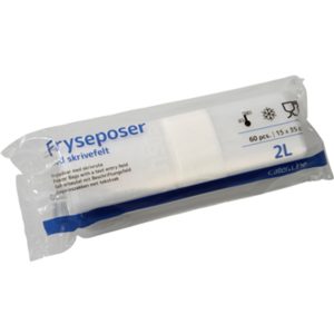 Frysepose med skrivefelt 2 l, klar, LDPE/virgin, 15x34cm