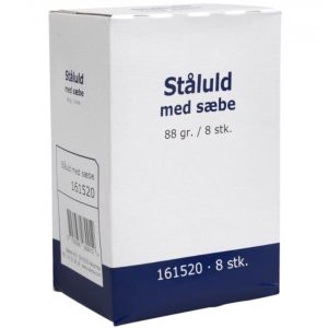Ståluld, m/sæbe, 6x6 cm