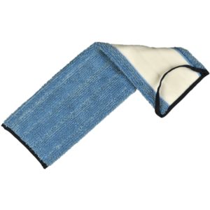 Tør- og fugtmoppe, blå, mikrofiber, 45 cm, med velcro