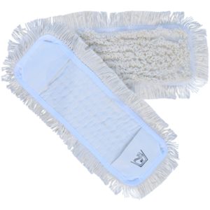 Fugt- og vådmoppe, clean plus, hvid, bomuld/polyester 40 cm med lommer