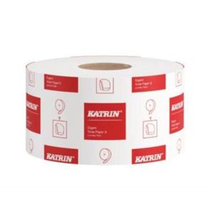 Toiletpapir, Katrin, Jumbo Mini, 1-lag, Hvid, 265 m, Ø18,5 cm