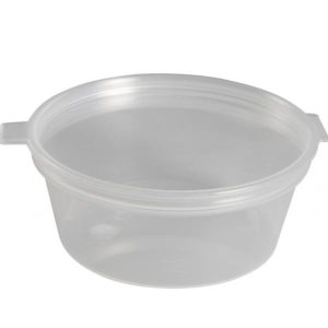 Dressingbæger m/hængslet låg, 60 ml, Ø7 cm, klar, PP