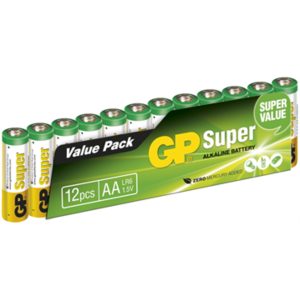 Batteri, GP, Alkaline, AA, 1,5V, 12 stk.