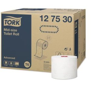 Toiletrulle, Tork, Advanced, Mid-size T6 hvid, 2 lags