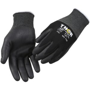 Halvdyppet nitrilhandske, THOR Flex Vinter, 11, sort, nitril/nylon, ribkant