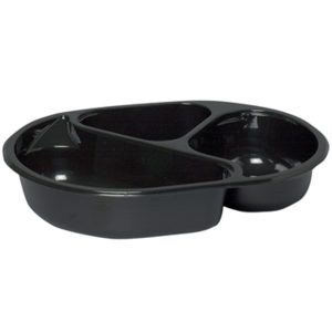 Bakke, 23,8x17,6x4,5cm, 960 ml, sort, CPET, 3-rums, 210/295/450 ml, menuserie, hovedret