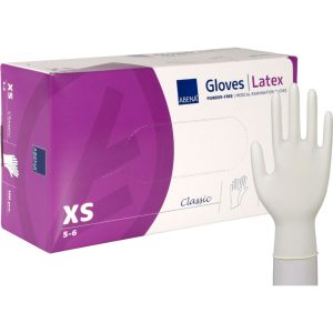 Undersøgelseshandske, XS, nature, latex, pudderfri