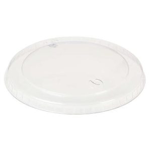 Plastlåg Ø105 mm Bionedbrydelig PLA Klar til isbæger 360 ml - 750 stk/krt